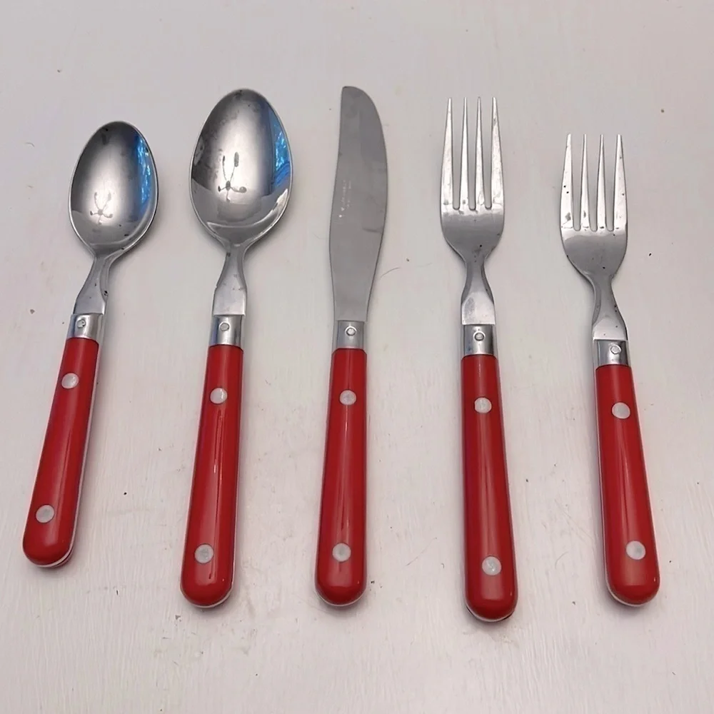 Vintage Washington Forge Mardi Gras 5 Piece Place Setting Red silverware